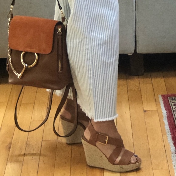 Michael Kors Giovanna tan leather wedge sandals - Picture 7 of 8